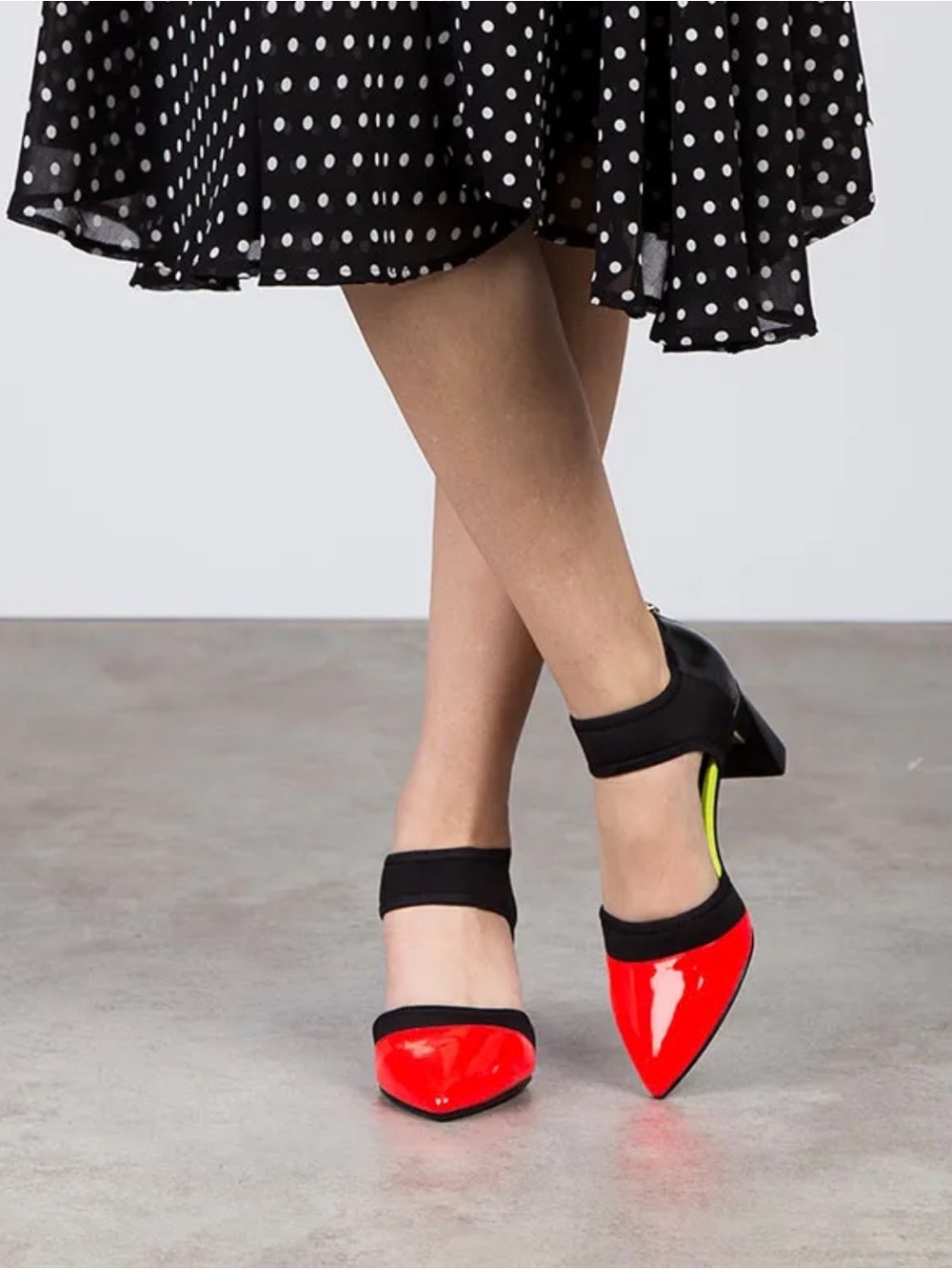 United Nude Red and Black Pointed Toe Mary Jane Heels Size 37 or 6.5